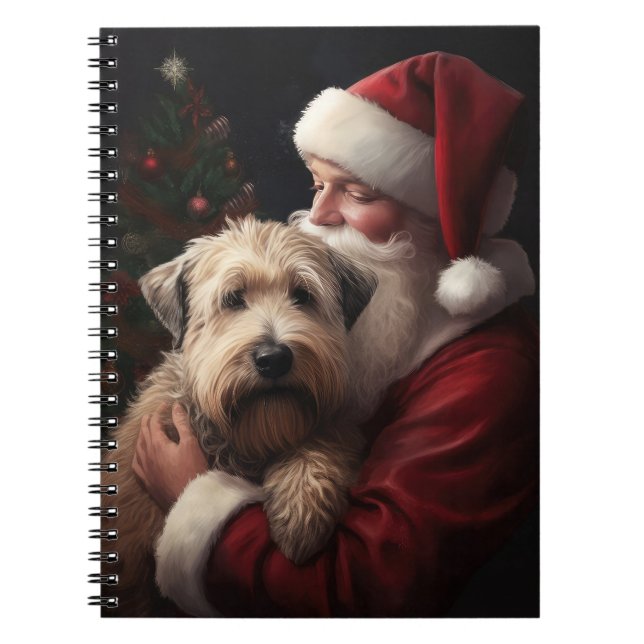 Wheaton Terrier With Santa Claus Festive Christmas Notebook (Front)