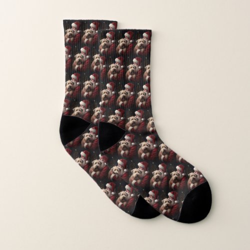 Wheaton Terrier With Santa Claus Festive Christmas Socks