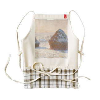 Wheatstacks, Snow Effect, Morning Zazzle HEART Apron