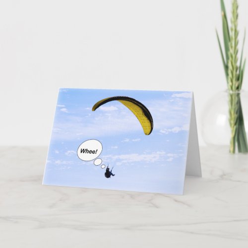 Whee Paragliding in the Clouds Blank Card