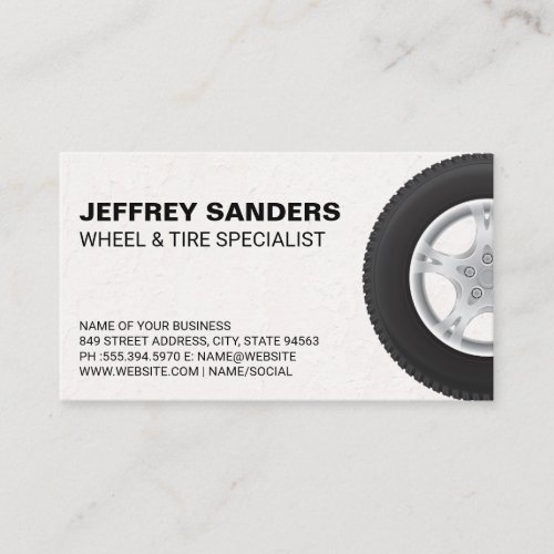Wheel and Tire Service  Car Wheel and Tire Business Card