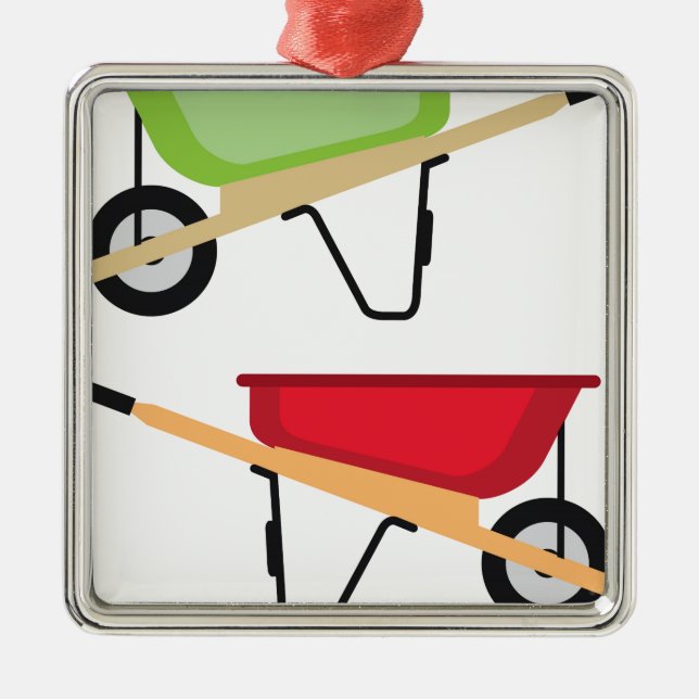 Wheel barrow metal ornament (Front)