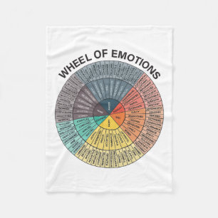 Wheel Emotion Chart Mental Health Therapy Chart Fleece Blanket