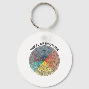 Wheel Emotion Chart Mental Health Therapy Chart Keychain