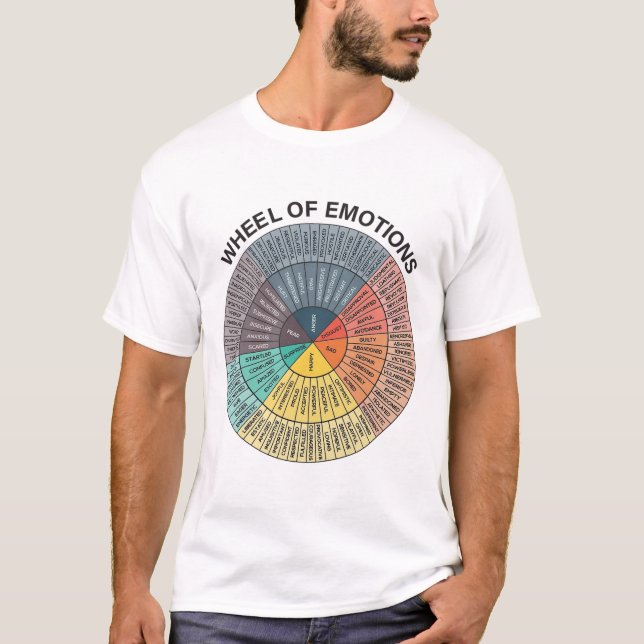 Wheel Emotion Chart Mental Health Therapy Chart  T-Shirt (Front)