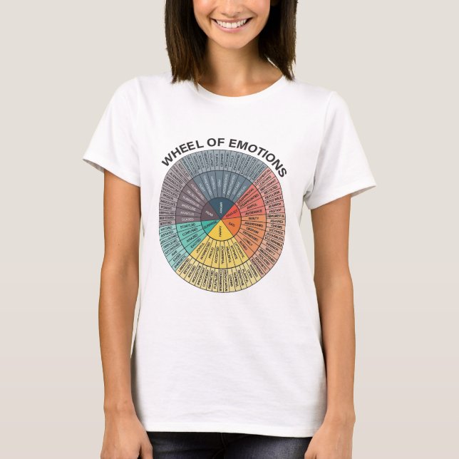Wheel Emotion Chart Mental Health Therapy Chart  T-Shirt (Front)