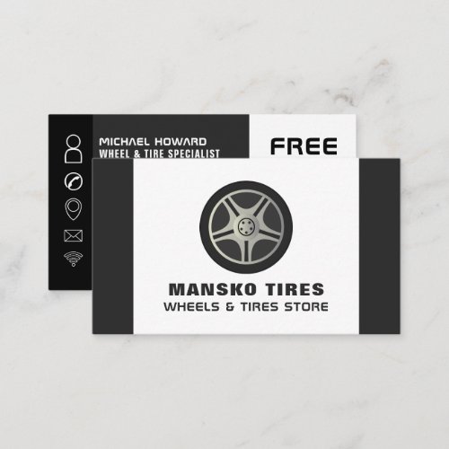 Wheel Logo Design TireTyre Specialist Business Card