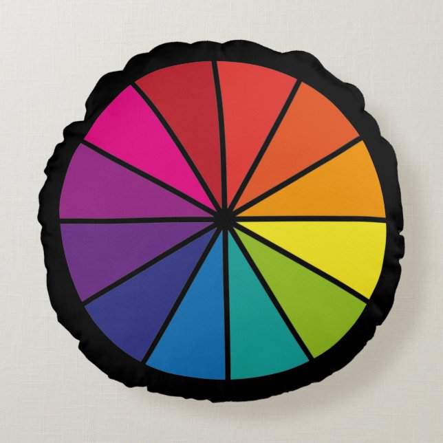 Wheel of Colour   Round Pillow (Front)