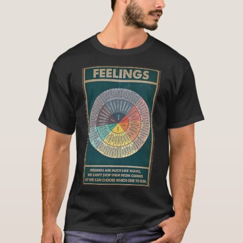 Wheel of Feelings amp Emotions Chart Square Post T_Shirt