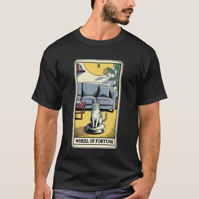 Wheel of Fortune Robot Vacuum Cleaner Funny Tarot  T-Shirt (Front)