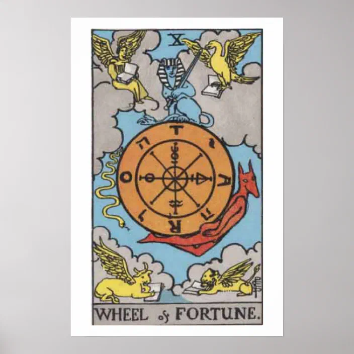 Wheel Of Fortune Tarot Card Poster Zazzle Com