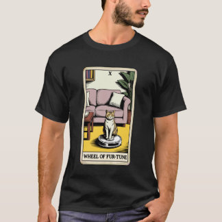 Wheel of Fur-Tune Tarot Card Cat Robot Vacuum Clea T-Shirt