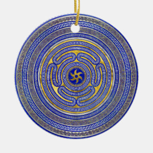 Wheel of Hecate Greek Key Ornament