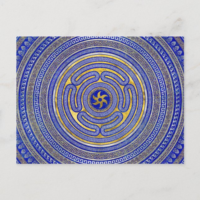 Wheel of Hecate Greek Key Ornament Postcard (Front)