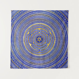 Wheel of Hecate Greek Key Ornament Tapestry