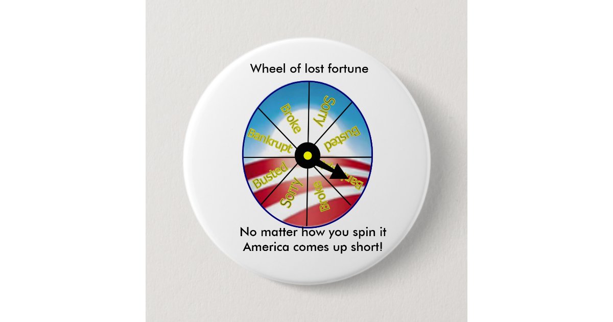 Wheel of lost fortune button Zazzle