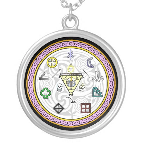 Wheel of Spirits Talisman Silver Plated Necklace