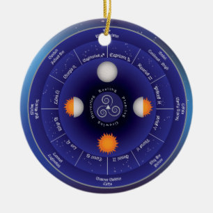 Wheel of the Year Ceramic Ornament