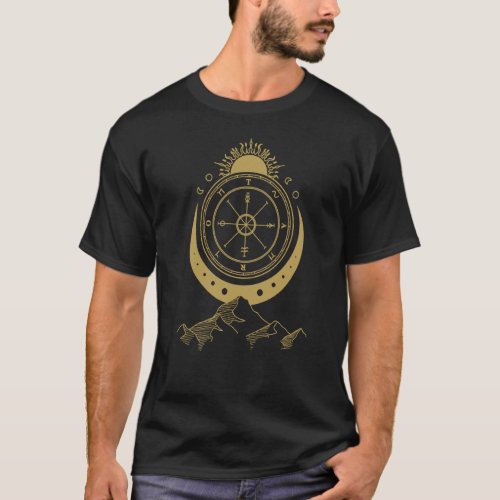 Wheel Of The Year Moon Sun Third Eye Tarot ON BACK T_Shirt