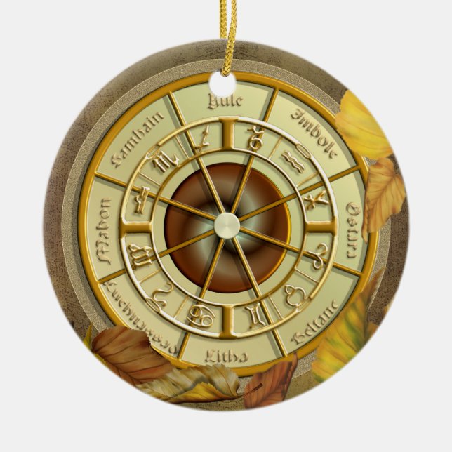 Wheel of the Year Round Ornament (Front)