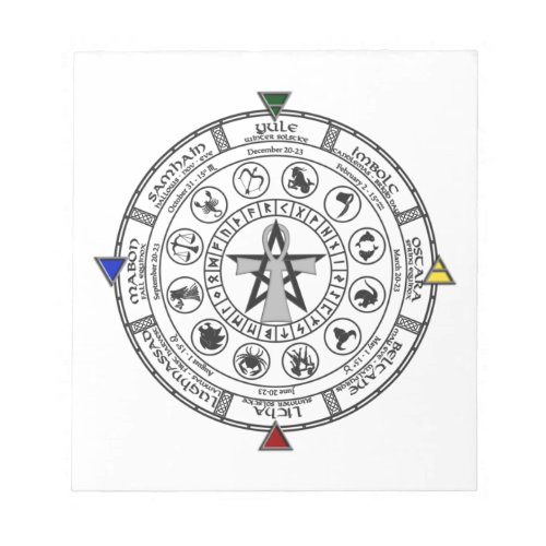 Wheel of the Year Zodiac Sabbats Runes Notepad