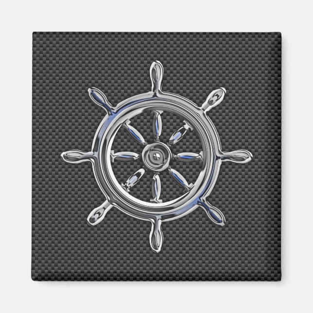 Wheel on Carbon Fiber style Magnet (Front)