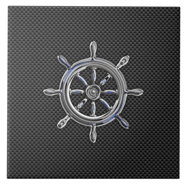 Wheel on Carbon Fiber style Tile (Front)
