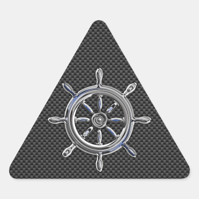 Wheel on Carbon Fiber style Triangle Sticker (Front)