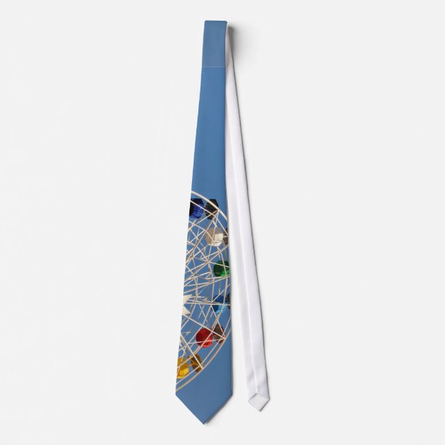 Wheel Themed, White Ferris Wheel With Colorful Bas Tie (Front)
