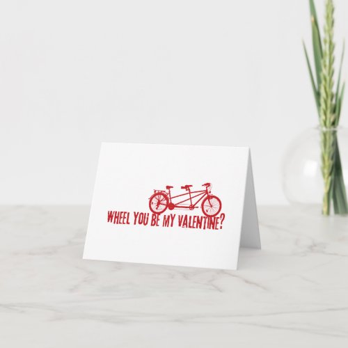 Wheel You Be My Valentine Bicycle Valentines Day Card