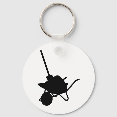 wheelbarrow and shovel keychain