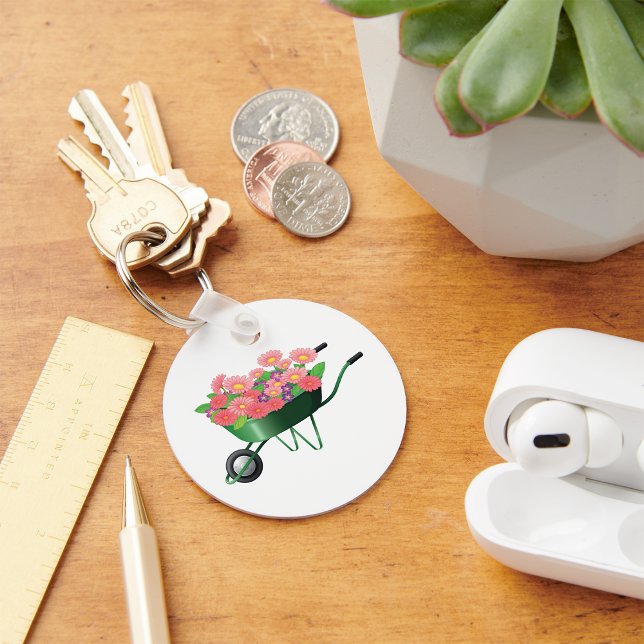 Wheelbarrow Full Of Flowers Keychain (Creator Uploaded)