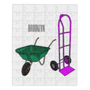 Wheelbarrow & hand trolley cartoon illustration jigsaw puzzle