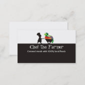 wheelbarrow man chef giant vegetables business ... business card (Front/Back)