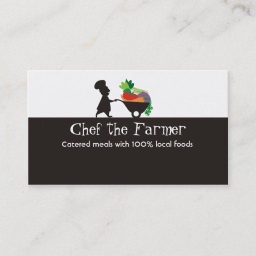 Customizable wheelbarrow man chef giant vegetables business ... business card