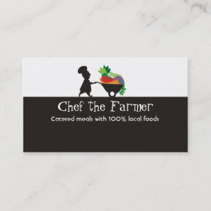 wheelbarrow man chef giant vegetables business ... card