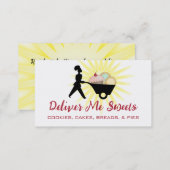 wheelbarrow woman baker giant sweets business c... business card (Front/Back)