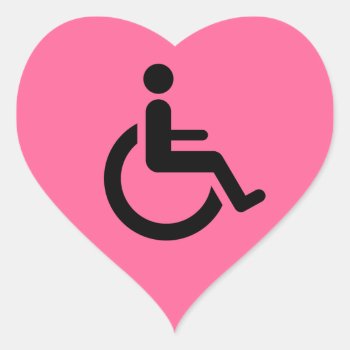 Wheelchair Access - Handicap Chair Symbol Heart Sticker by GreenerCity at Zazzle