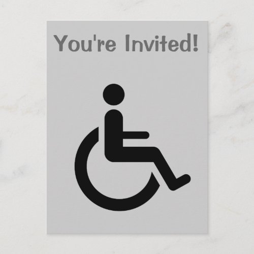 Wheelchair Access _ Handicap Chair Symbol Invitation Postcard