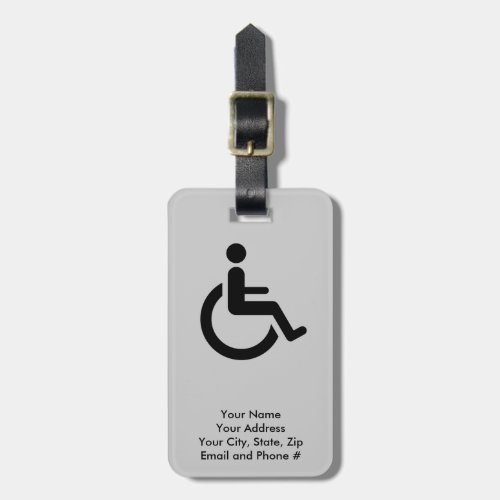 Wheelchair Access _ Handicap Chair Symbol Luggage Tag
