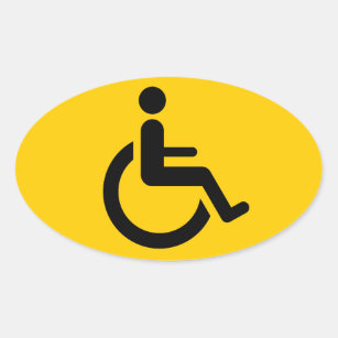 Wheelchair Access - Handicap Chair Symbol Oval Sticker