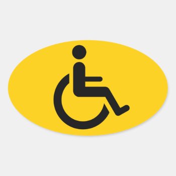 Wheelchair Access - Handicap Chair Symbol Oval Sticker by GreenerCity at Zazzle