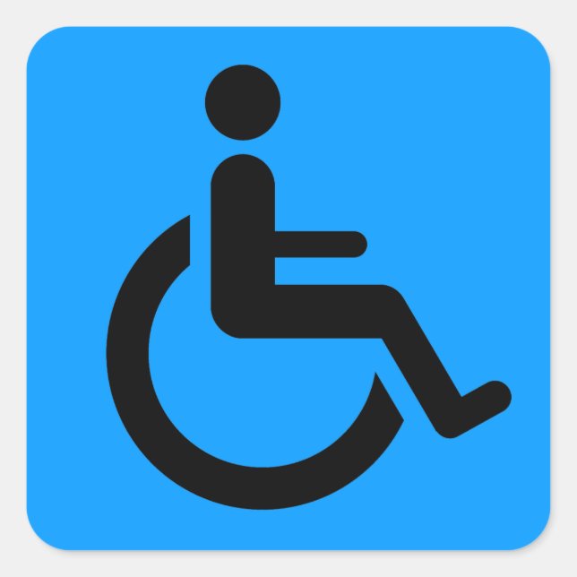 Wheelchair Access - Handicap Chair Symbol Square Sticker (Front)