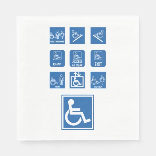 Wheelchair Accessibility Signs Napkins