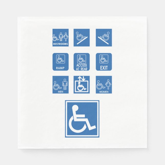 Wheelchair Accessibility Signs Napkins (Front)