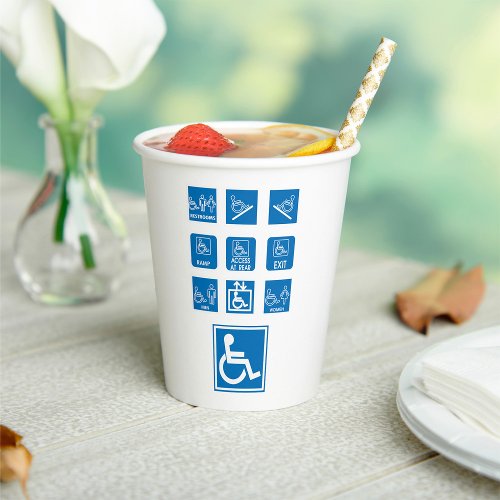 Wheelchair Accessibility Signs Paper Cups