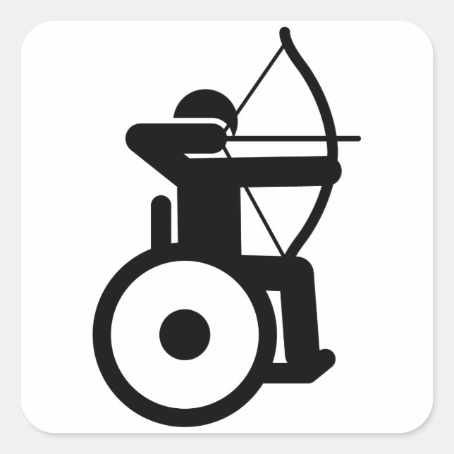 Wheelchair Archery Square Sticker (Front)