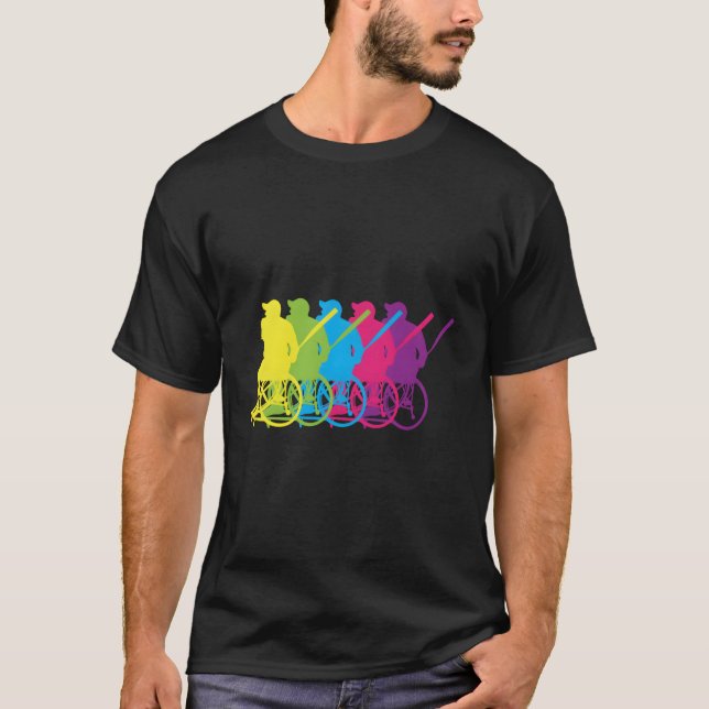 Wheelchair Athlete Baseball Paralympics Sports Pop T-Shirt (Front)