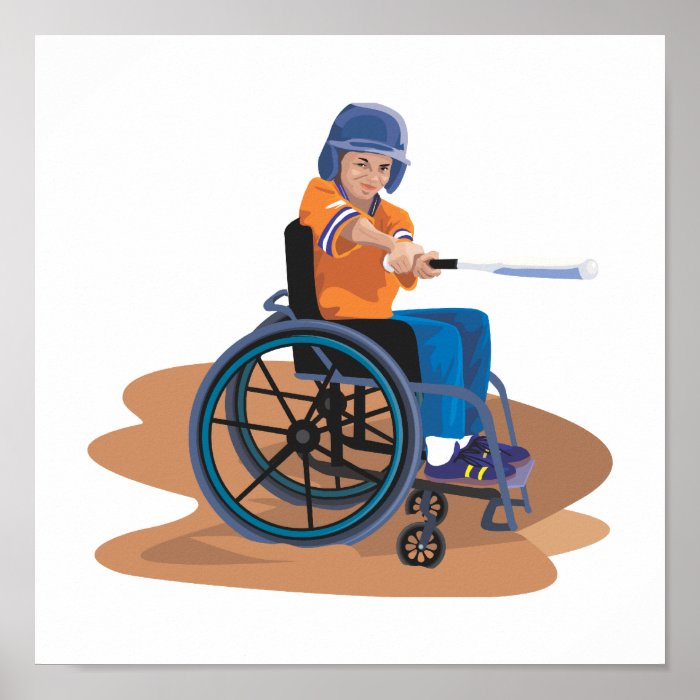 Wheelchair Baseball Print