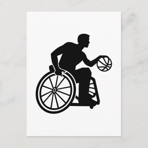 Wheelchair basketball postcard